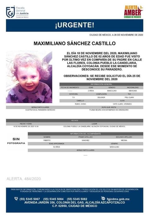 El_Universal_Mx's tweet photo. #AlertaAmber ¿Has visto a Maximiliano? Tiene dos y fue visto por última vez en noviembre. ¡Ayúdalo a regresar a casa! https://t.co/feVV16EaWo