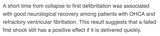 AliRaja_MD's tweet image. Time to first #defibrillation &amp;amp; survival outcomes of #OHCA w/ #RefractoryVentricularFibrillation
Stephen Gyung Won Lee, MD et al. Seoul National U. Hospital
ow.ly/R4MR50CM7dT
American Journal #EmergencyMedicine