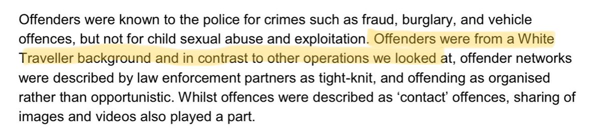 The report also has case studies of four operations against group-based CSE and found one gang that was white (they were travellers), one “varying” and one Pakistani gang with a white member.