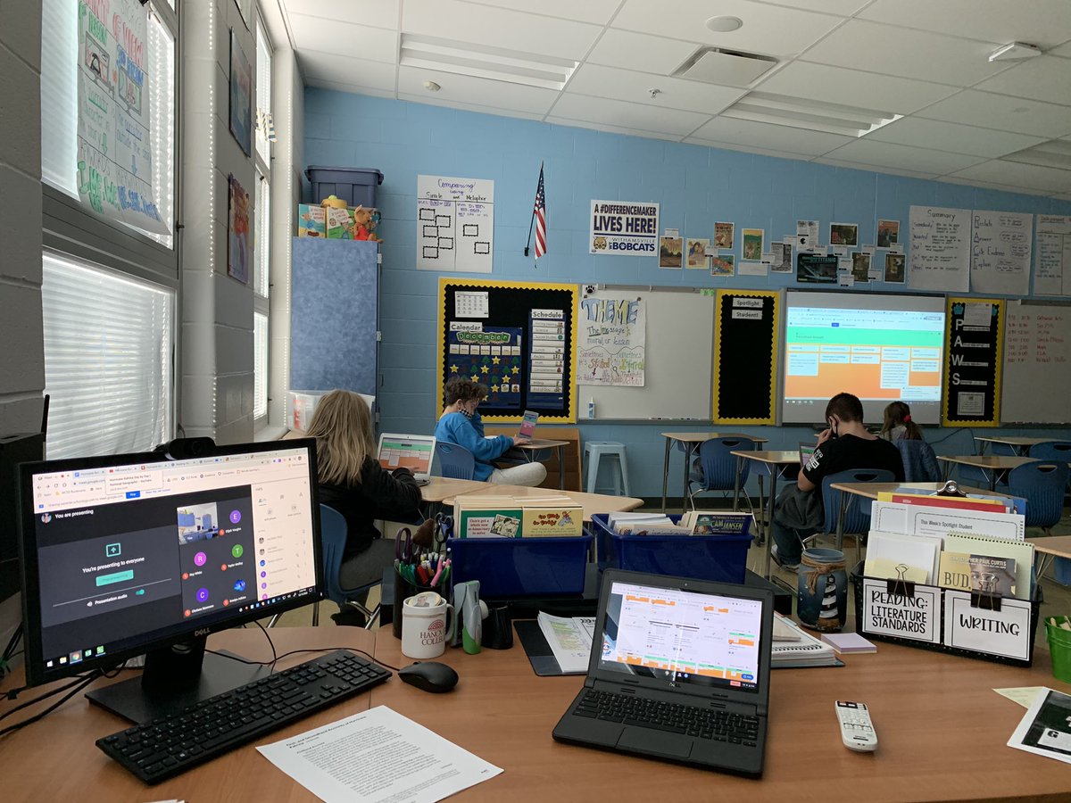 jrsteach's tweet photo. #synchronous #literacy learning with @WTBobcats #5thgrade reading #mulitpleaccounts of #HurricaneKatrina and #analyzing the #multipleaccounts through #padlets, #discussionboards and #googlemeets @CollabClassroom https://t.co/OI20GPJTcs