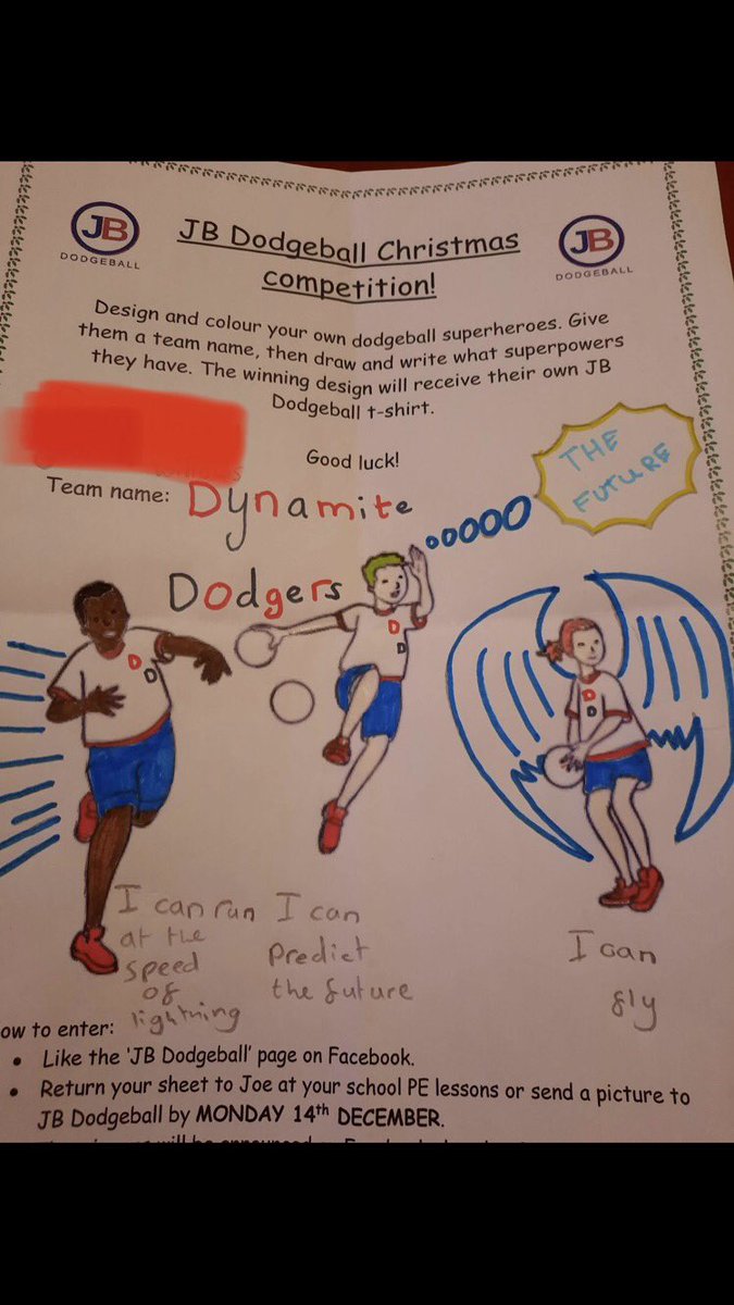 jbdodgeball's tweet photo. touch about your prize shortly. There are also lots of other prizes that have been awarded, such as dodgeballs and stickers, which you will find out in your schools later this week! 

Thank you to everyone who entered and here are some of the cool entries!! Some of my favourite https://t.co/u7204nUxkG
