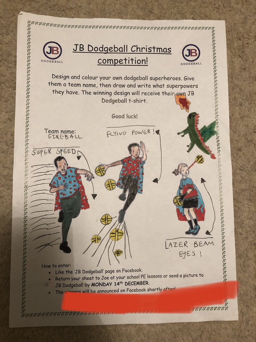 jbdodgeball's tweet photo. touch about your prize shortly. There are also lots of other prizes that have been awarded, such as dodgeballs and stickers, which you will find out in your schools later this week! 

Thank you to everyone who entered and here are some of the cool entries!! Some of my favourite https://t.co/u7204nUxkG