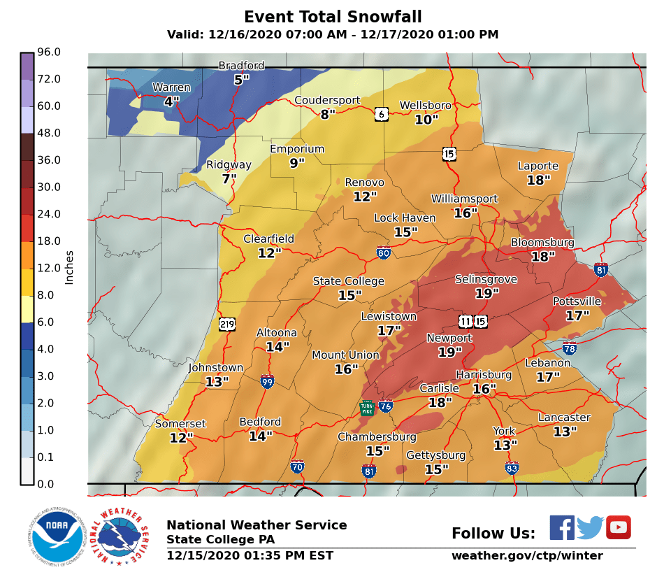 NWS State College on Twitter "What's the latest snowfall forecast for your area? Take a look