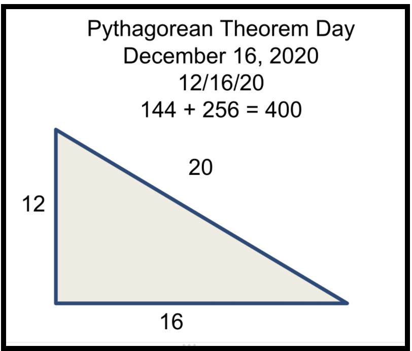 LennyVerMaas's tweet image. Here is more evidence that #mathiseverwhere .  Calendar math. Tomorrow is a pythagorean theorem day.  #iteachmath #mtbos #NCTM