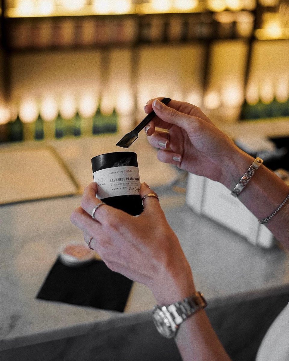 Anyone else hooked on boozy ice cream? 🥃 The 'Japanese Pearl Drop' is our most elegant sorbet fusion of Veuve Cliquot, SOTO Sake &amp; Chambord