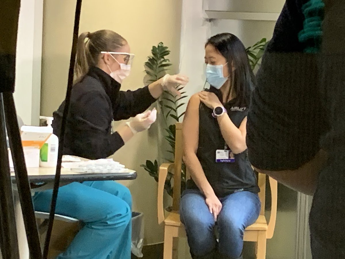 Mikaela Hagberg, a flight nurse, calls it a privilege and relief to be vaccinated.