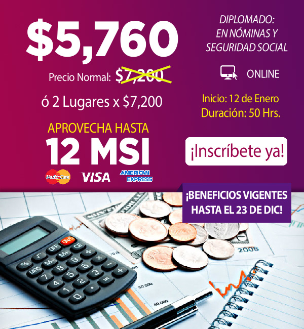 InstitutoEECA's tweet photo. 👩‍🎓👨‍🎓*DIPLOMADO EN NÓMINAS Y SEGURIDAD SOCIAL*
📅 INICIAMOS MARTES 12 DE ENERO
🏅📜 AVALADO POR LA SEP-CONOCER y LA STPS
🔥*¡ INSCRÍBETE YA Y NO PIERDAS TU LUGAR, APROVECHA LAS PROMOCIONES VIGENTES!*🔥
#INSTITUTOEECA #diplomadonominas #CapacitaciónOnline #México #cursosonline https://t.co/8yNdfJDBhD