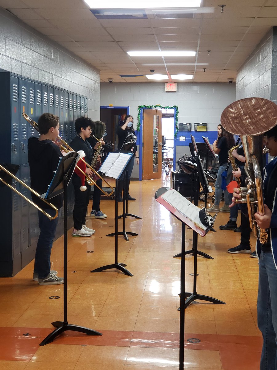 KnightsSms's tweet photo. So proud of our @KnightsSms band &amp; choir members who performed a medley of holiday tunes for their classmates. We loved how they incorporated our virtual students &amp; even performed together as a unit. Happy Holidays from Sycamore Middle!!
#ccsdtn https://t.co/v7n5ctvVDn