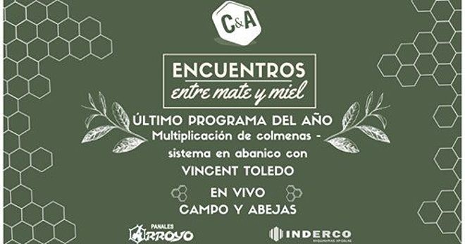 [HOY] En último episodio 2020 de "Encuentros entre Mate y Miel”, de <a href="/campoyabejas/">Campo y Abejas</a>, Vincent Toledo, del criadero Reinas Toledo hablará sobre "Multiplicación de colmenas: sistema en abanico"
19.00🇨🇱🇦🇷🇺🇾🇧🇷
18:00🇧🇴🇵🇾🇻🇪
17:00🇵🇪🇲🇽🇨🇴🇪🇨
16:00🇨🇷🇭🇳🇸🇻
⏯️Facebook Live bit.ly/386eFTx