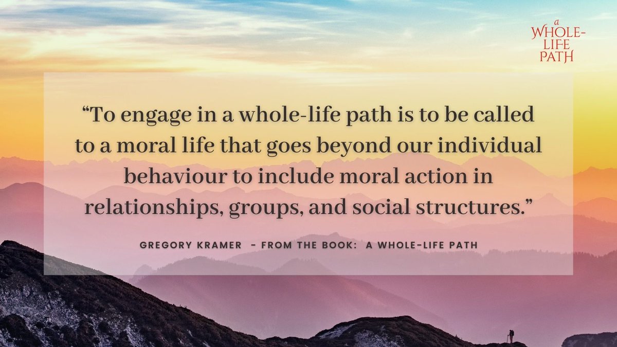 “The trend of the path is the liberation of the individual mind …  To engage in a whole-life path is to be called to a moral life that goes beyond our individual behaviour to include moral action in relationships, groups, and social structures.”

#wholelifepath #dhamma