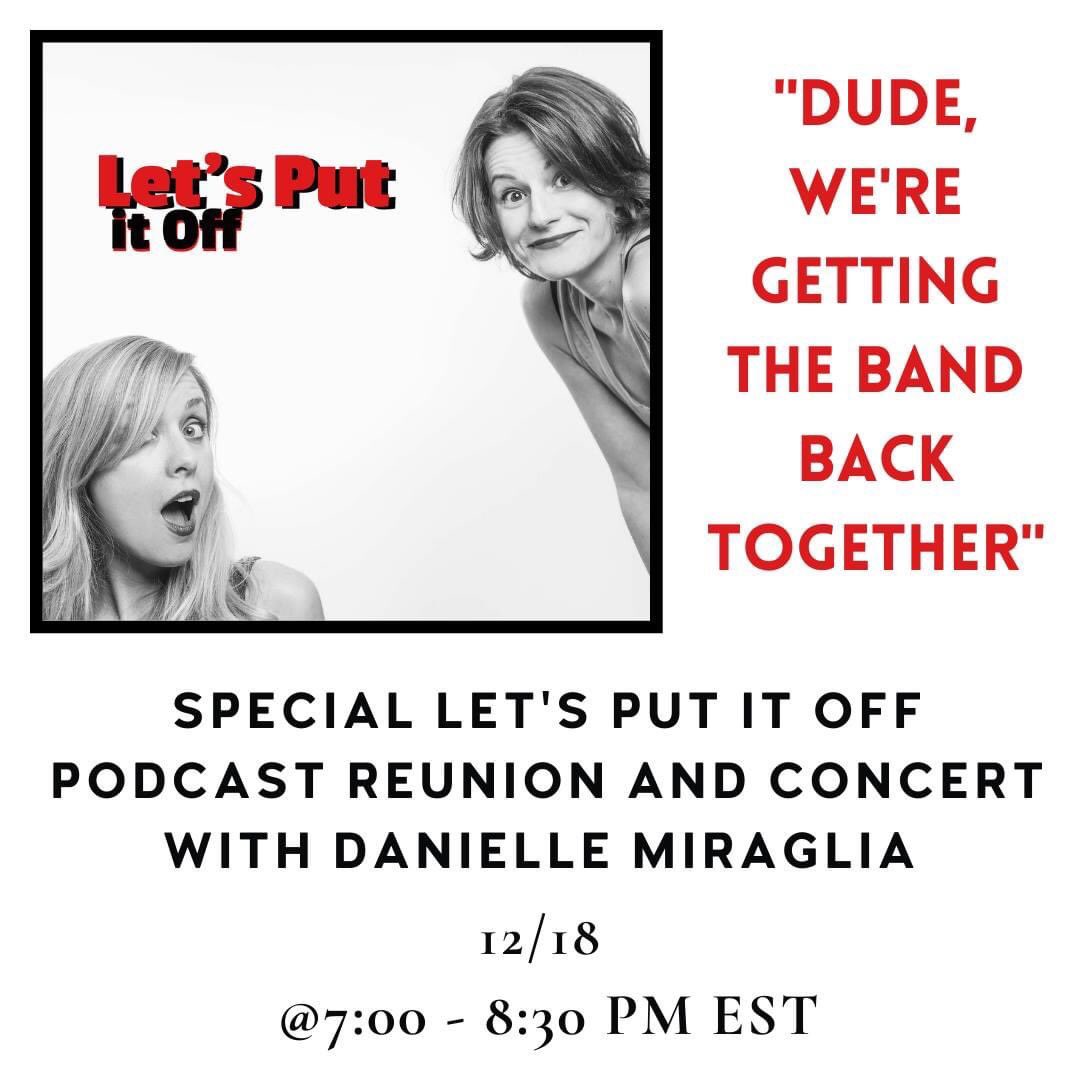 letsputitoff's tweet image. Hey remember us!?  No?  Well, we're back anyway!  We're so excited for this Let's Put it Off reunion! This Friday at 7PM on Jenee's variety web show. Who knows? Maybe this will become the kick off to a Let's Put it Off web series reboot.
