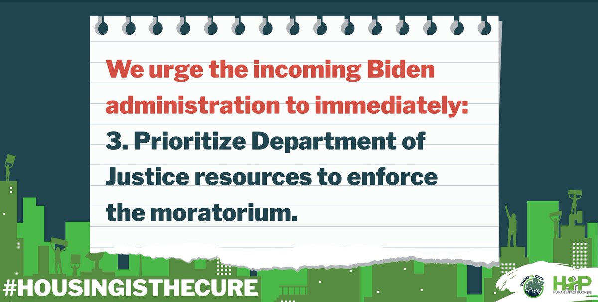  Enact an immediate, nationwide moratorium on the shut-offs of electricity, water, broadband, and all other essential utilities.  Prioritize Department of Justice resources to enforce the moratorium.