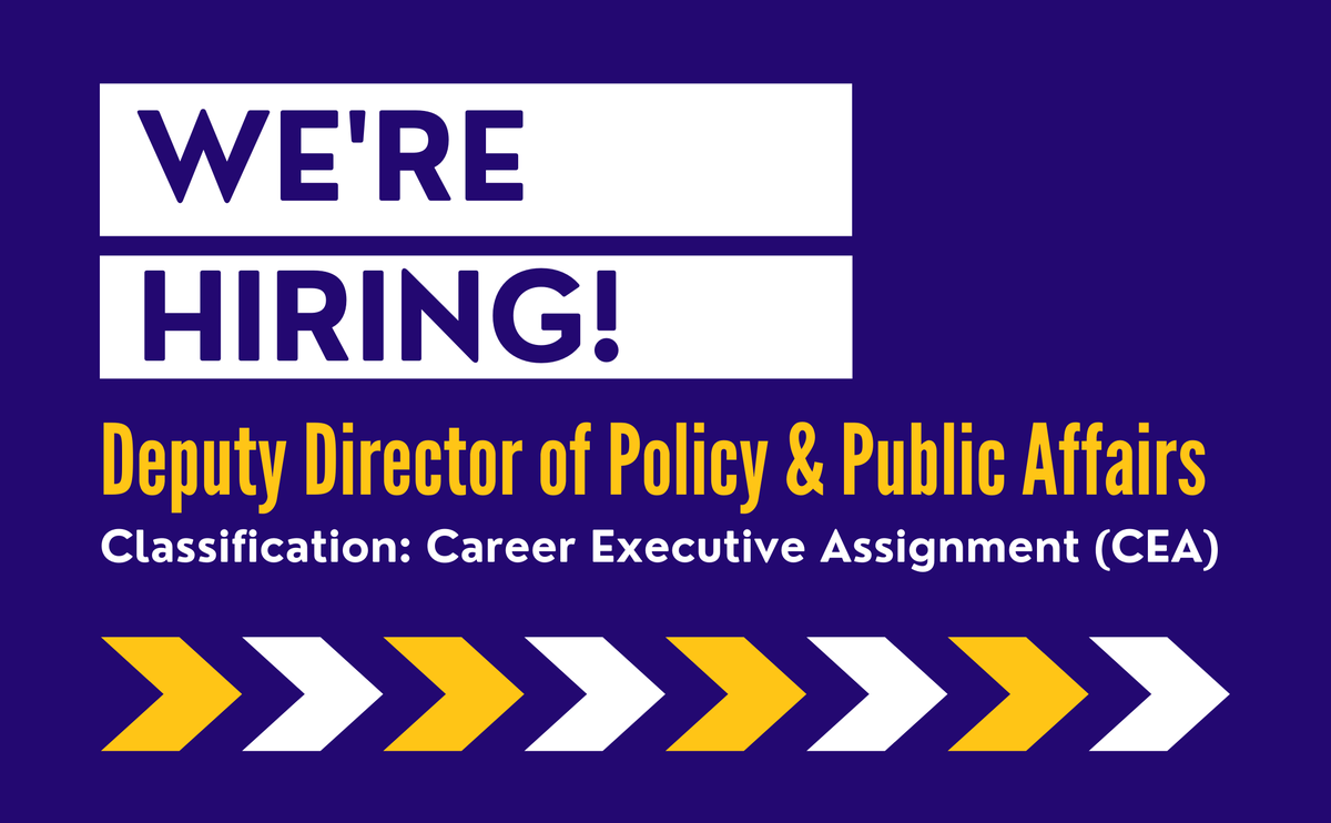 CalSCDD's tweet photo. We're hiring! The Deputy Director of Policy and Public Affairs position at SCDD is open. This leader will help the Council to advocate, promote &amp; implement policies for people w/ developmental disabilities and their families. More info: https://t.co/Y6MkrDM2Z4 #hiring #disability https://t.co/lMMlTWEdJ7