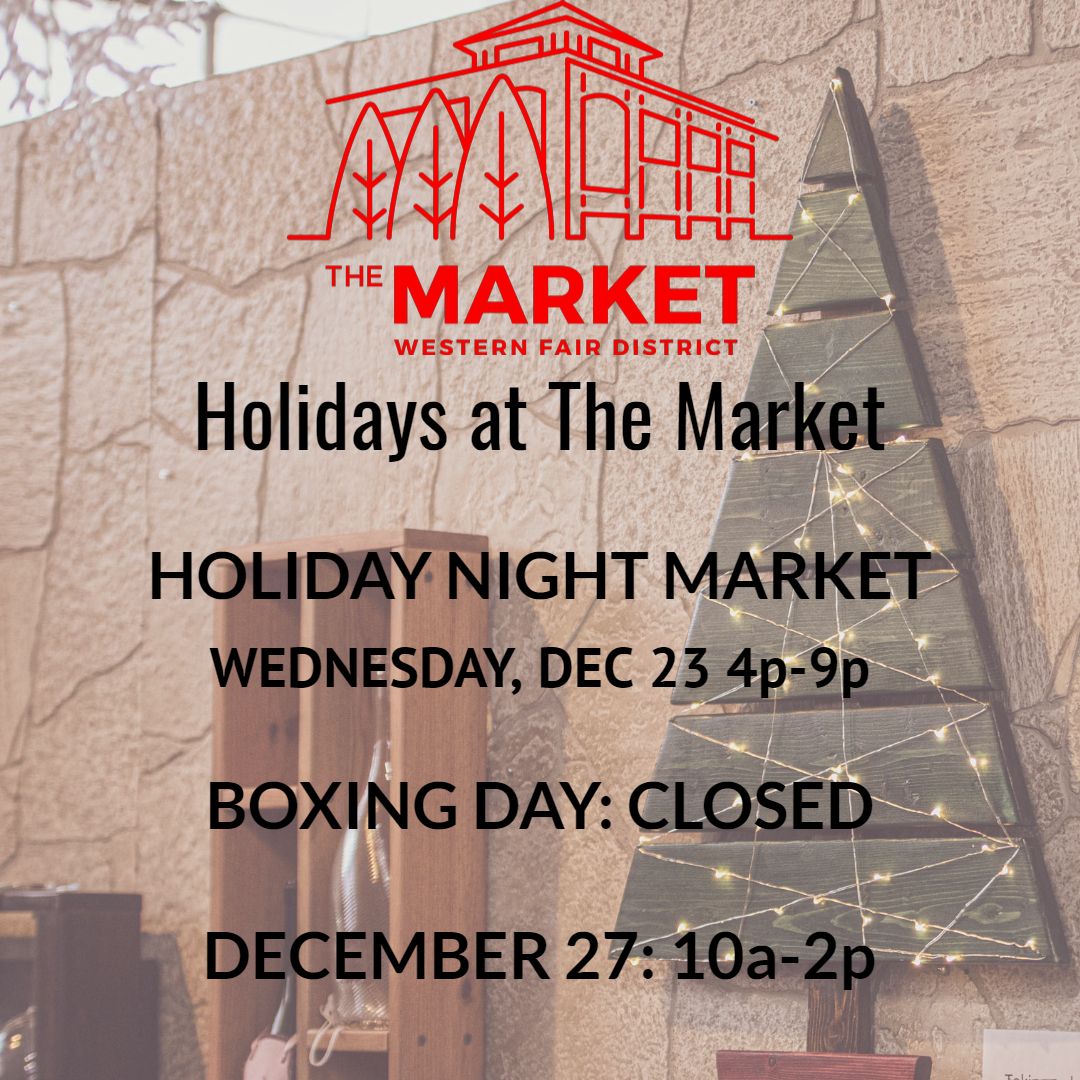 <a href="/TheMarketWFD/">The Market at WFD</a> has some schedule adjustments for the holidays this year, including a Night Market on December 23rd!