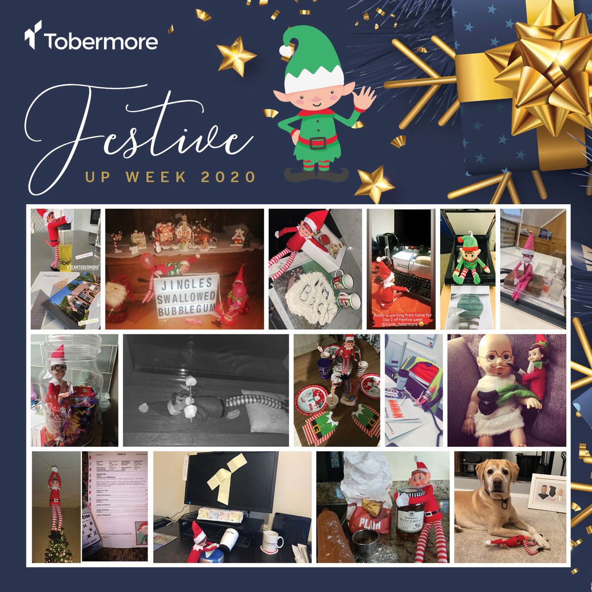 Tobermore's tweet photo. 🎄 Day 2 of #FestiveUpWeek for Team Tobermore!  

A day dedicated to the Elf on the Shelf! Some of these elves could be making their way back to the North Pole sooner than they had bargained for 🤣 

#elfontheshelf #TeamTobermore https://t.co/WoB0O9NWDq