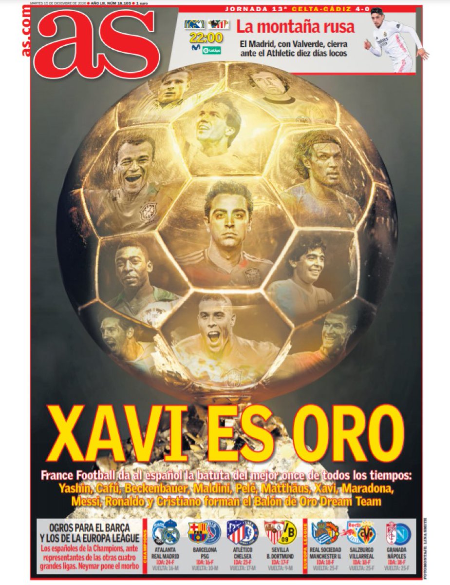 fernandopalomo's tweet photo. La revista armó un equipo con una votación para los mejores en sus posiciones. Un premio que reemplaza al Balón de Oro. Un premio que se puede interpretar de mil maneras. https://t.co/KSdDaEnasw