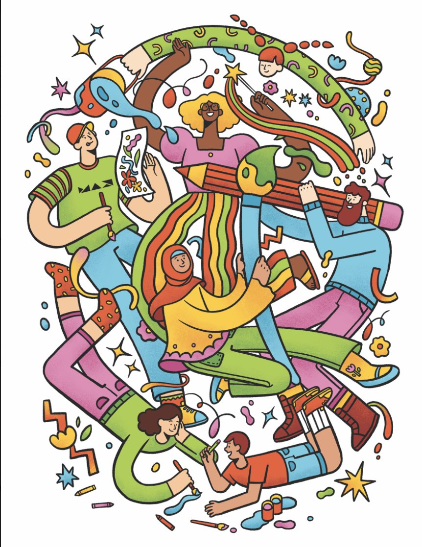 Adobe's tweet photo. Color along with creators around the world! 🖍 Download Chapter 12 of the #AdobeColoringBook here, inspired by our credo of #CreativityForAll: https://t.co/O6IDfQYkRC https://t.co/vNKReZUA3a