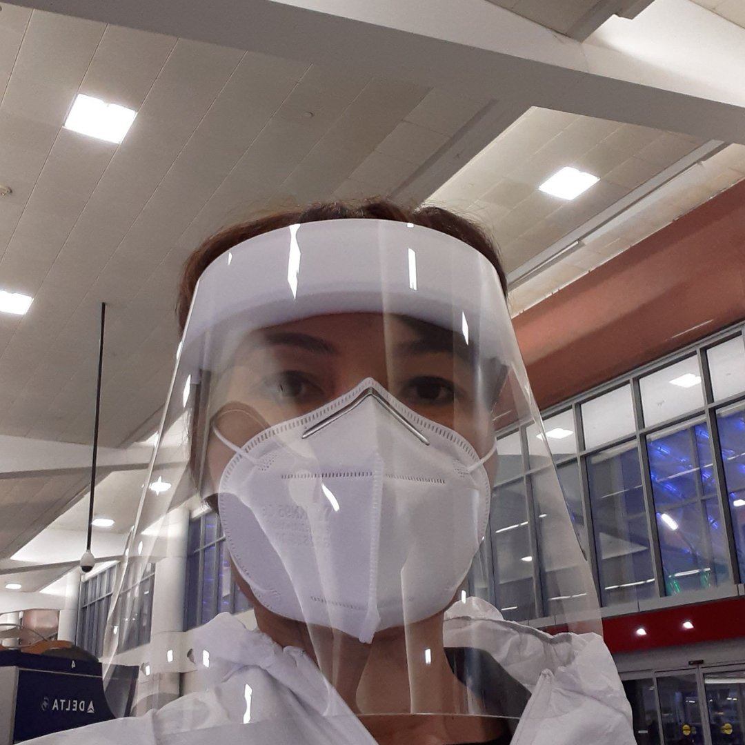 createyourfab's tweet photo. 😂😂  This is how I am looking now while walking though the airport....

My sister told me 😂😆I look like I work for the CDC.. https://t.co/w3IVrRQJ7G