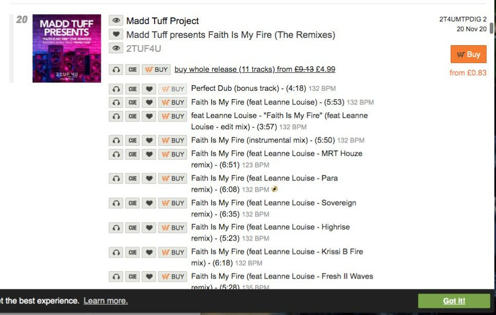 djmaddnesskma's tweet photo. https://t.co/lQKJEfACZR
#PerfectDub by #MaddTuffProject sitting nice at 20 #UKG #Charts click the link to purchase the complete package #FaithIsMyFire #TheRemixes #Phaze1 #KarlTuffEnuffBrown #MaddnessKma https://t.co/3VMAgh3Zhp
