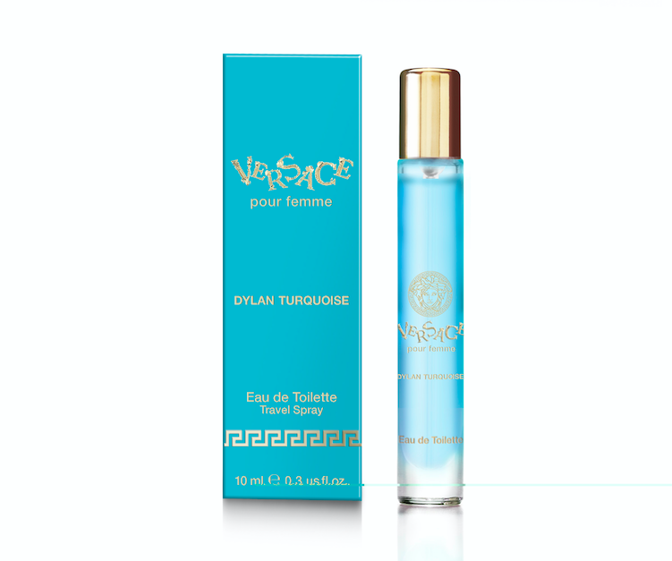 davelackie's tweet photo. Today's fragrance giveaway is the brand NEW Versace pour femme Dylan Turquoise 10 ml purse spray. It's a fresh floral-woody-musk scent for her with notes of lemon, guava, freesia &amp; musk. To enter, RT &amp; follow @davelackie (ends 18/12) https://t.co/6yykvmP8pa