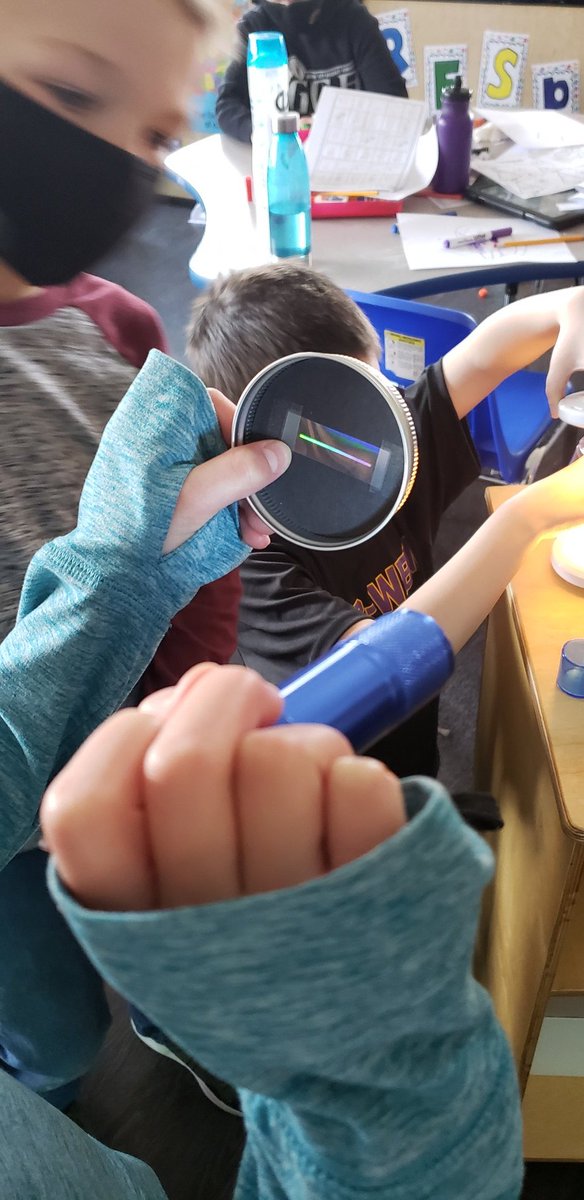 #gcbgreatstart-  "Look, its a rainbow!"  Experimenting with light!