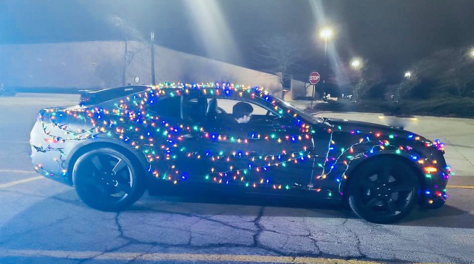 wistatepatrol's tweet photo. FEELING FESTIVE?
 
A trooper in the Northeast Region recently stopped this car. Although she gave them credit for the creativity, she advised the driver it is not legal to operate on the road (ss. 347.07(2)(a)/(b). 
 
#TrooperTuesday 
#KeepingItLight https://t.co/Z1l1ONmeto