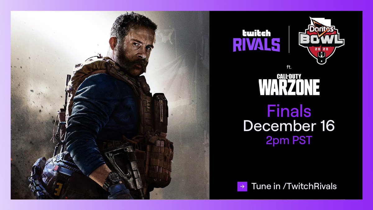 TwitchRivals's tweet image. $250K’s on the line as NA’s best Open Trios take on your fav creators

Be there when we dive into the @Doritos Bowl ft. Call of Duty: Warzone Finals

Tomorrow at 2pm PT: twitch.tv/twitchrivals