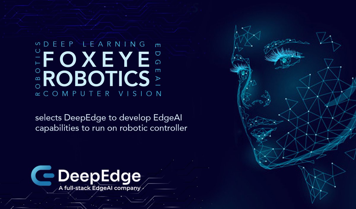 DeepEdgeAI's tweet image. Luumlash (Foxeye Robotics) selects DeepEdge to develop #EdgeAI capabilities to run on robotic controller lnkd.in/gfsgN9D

#ArtificialIntelligence #computervision #DeepLearning #deepedgeai