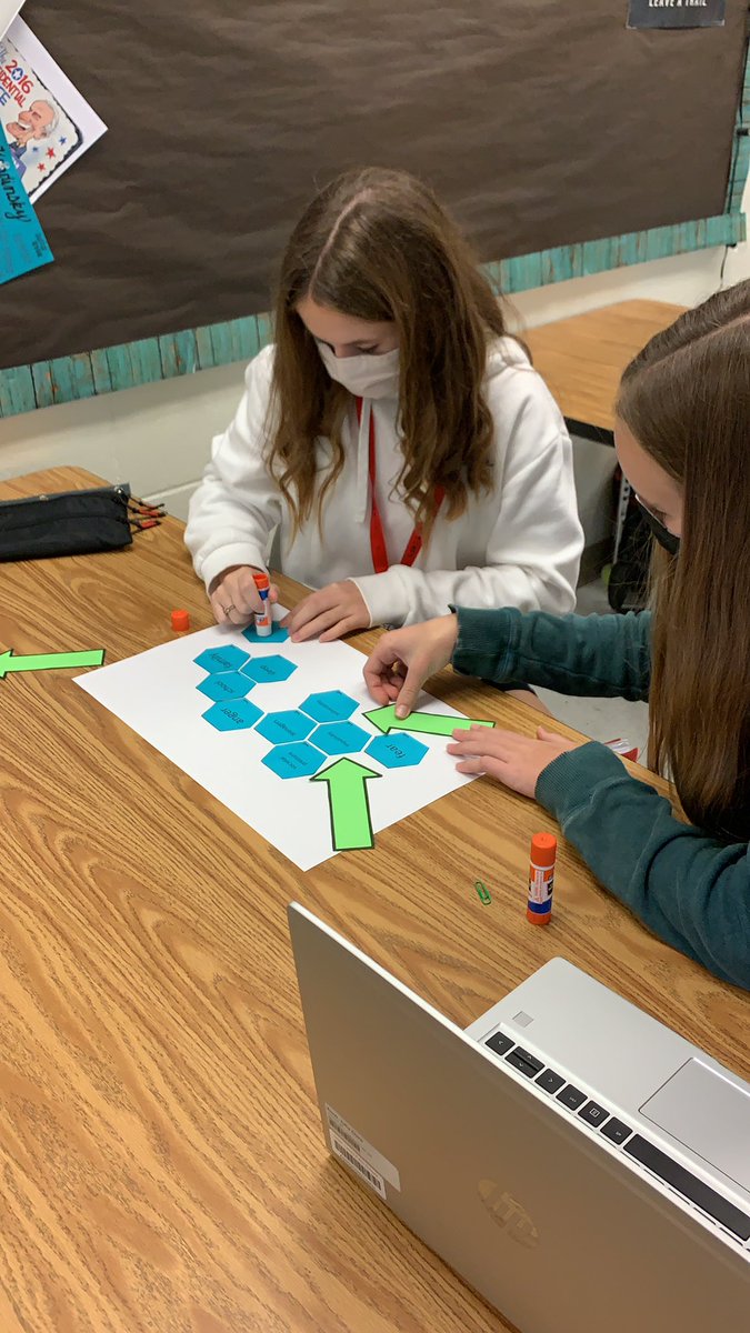 WBertuna's tweet photo. Hexagonal thinking! Coolest way to engage those higher order processes. Linking concepts from informational articles has never been so interesting! @NNMSWildcats @CCPS_SecELA https://t.co/xH5vKgexev