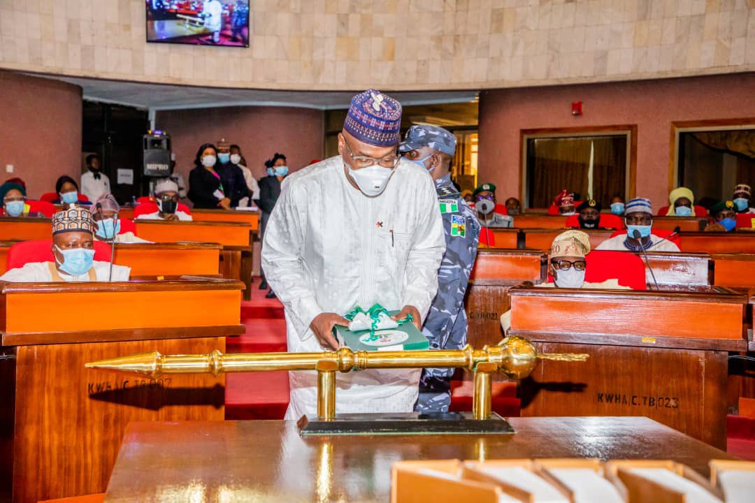 usmanlade's tweet photo. Earlier today, Governor @RealAARahman presented the State's 2021 budget of Reformation for Inclusive Growth to the @kwhanigeria.

The good news is that the 30k Minimum has been captured in the 2021 budget! We Move!!

#KwarabudgetProcess https://t.co/mWnJqzwPjO