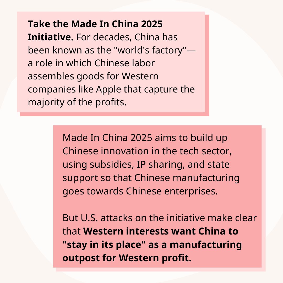 U.S. trade war demands are designed to preserve U.S. economic supremacy and further "open" China's market to Western capital. Chinese state economic involvement and programs of 21st century Chinese socialism such as "Made in China 2025" are all on the U.S. chopping block.