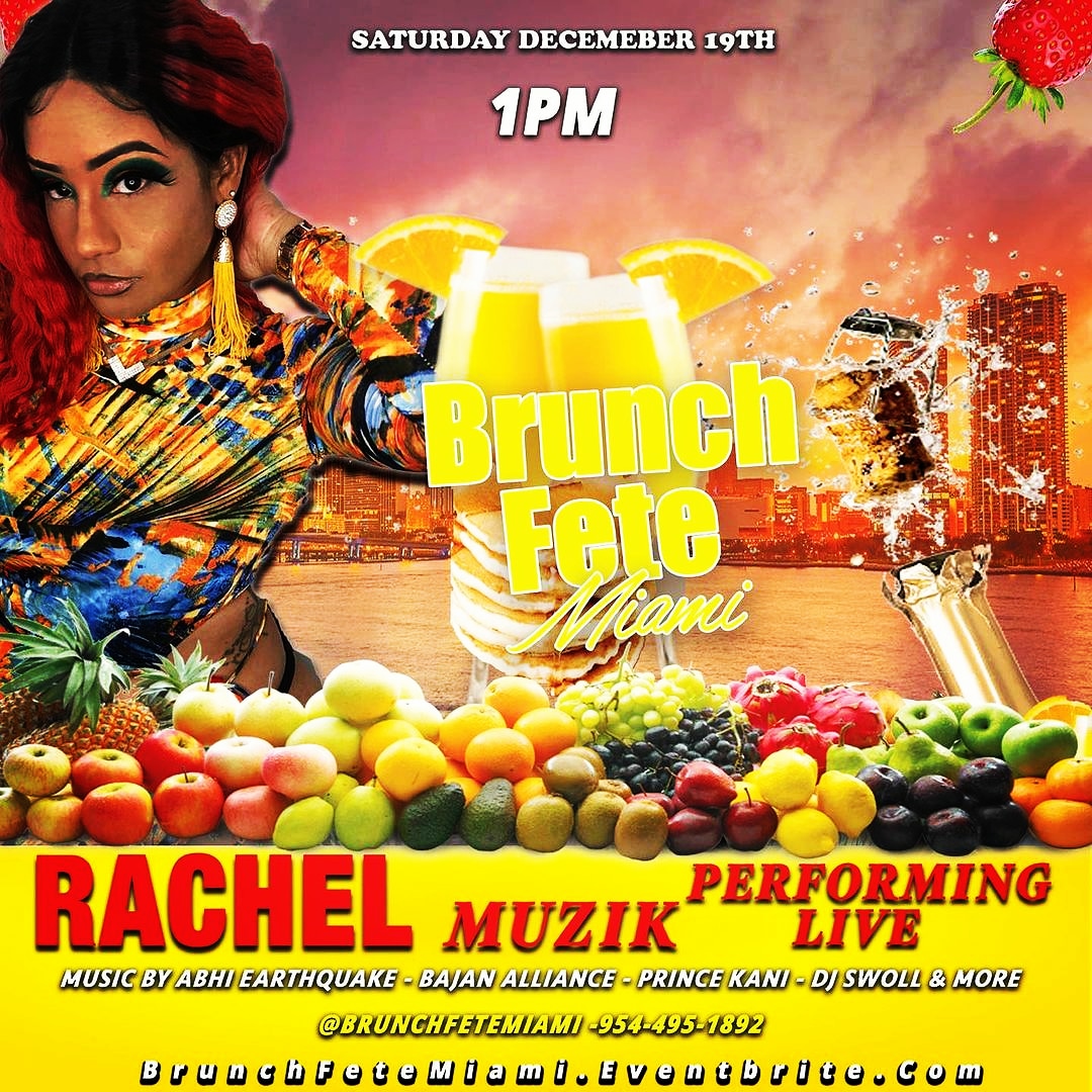 🥳 #BrunchFeteMiami 🥘
-
💯 % Soca 
-
Bring Yuh Flags N Yuh Mask 😷
-
Saturday Dec 19th
-
Doors open at 1pm
-
@brunchfetemiami 
-
🎧Music by @abhidadesigner @bajanalliance @princekani__ @djswolljoel 🎧
-
BrunchFeteMiami.eventbrite.com 
-
📱 954-495-1892
#Soca #SocaFete