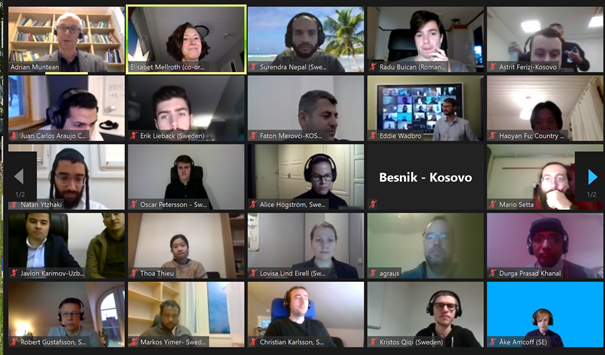EMellroth's tweet photo. The 4th MiMM-day was great as usual although online. This year people from 6 countries worked hard on three problems from @KOGMaritime, Region Värmland and @Skogsstyrelsen. See the problems at https://t.co/3RDZxqT6e1 Proud to organize this with Prof. Adrian Muntean  @KAU https://t.co/lYV97DwDBU