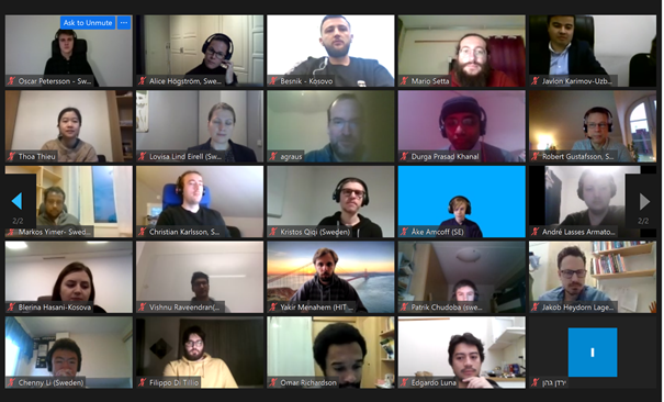 EMellroth's tweet photo. The 4th MiMM-day was great as usual although online. This year people from 6 countries worked hard on three problems from @KOGMaritime, Region Värmland and @Skogsstyrelsen. See the problems at https://t.co/3RDZxqT6e1 Proud to organize this with Prof. Adrian Muntean  @KAU https://t.co/lYV97DwDBU