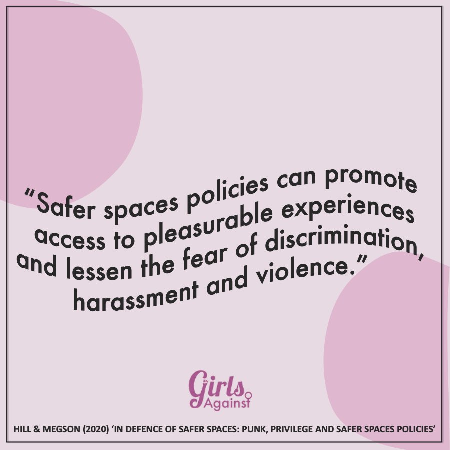 girlsagainst's tweet photo. A friendly reminder about intersectional &amp; inclusive Safe Spaces at live music events! 🌟 Cc: @RosemaryLHill

It’s good to keep educated &amp; informed about how we can improve spaces at live music when things reopen! We’re missing the music today...😥: https://t.co/nN8ZxhcezC