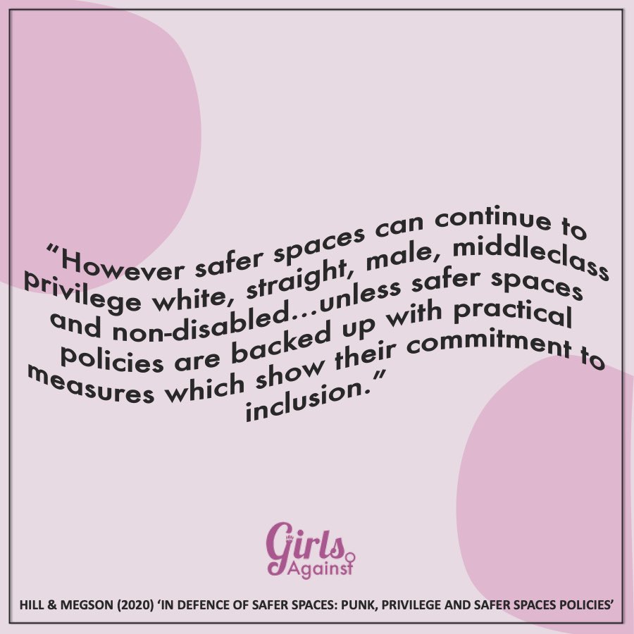 girlsagainst's tweet photo. A friendly reminder about intersectional &amp; inclusive Safe Spaces at live music events! 🌟 Cc: @RosemaryLHill

It’s good to keep educated &amp; informed about how we can improve spaces at live music when things reopen! We’re missing the music today...😥: https://t.co/nN8ZxhcezC