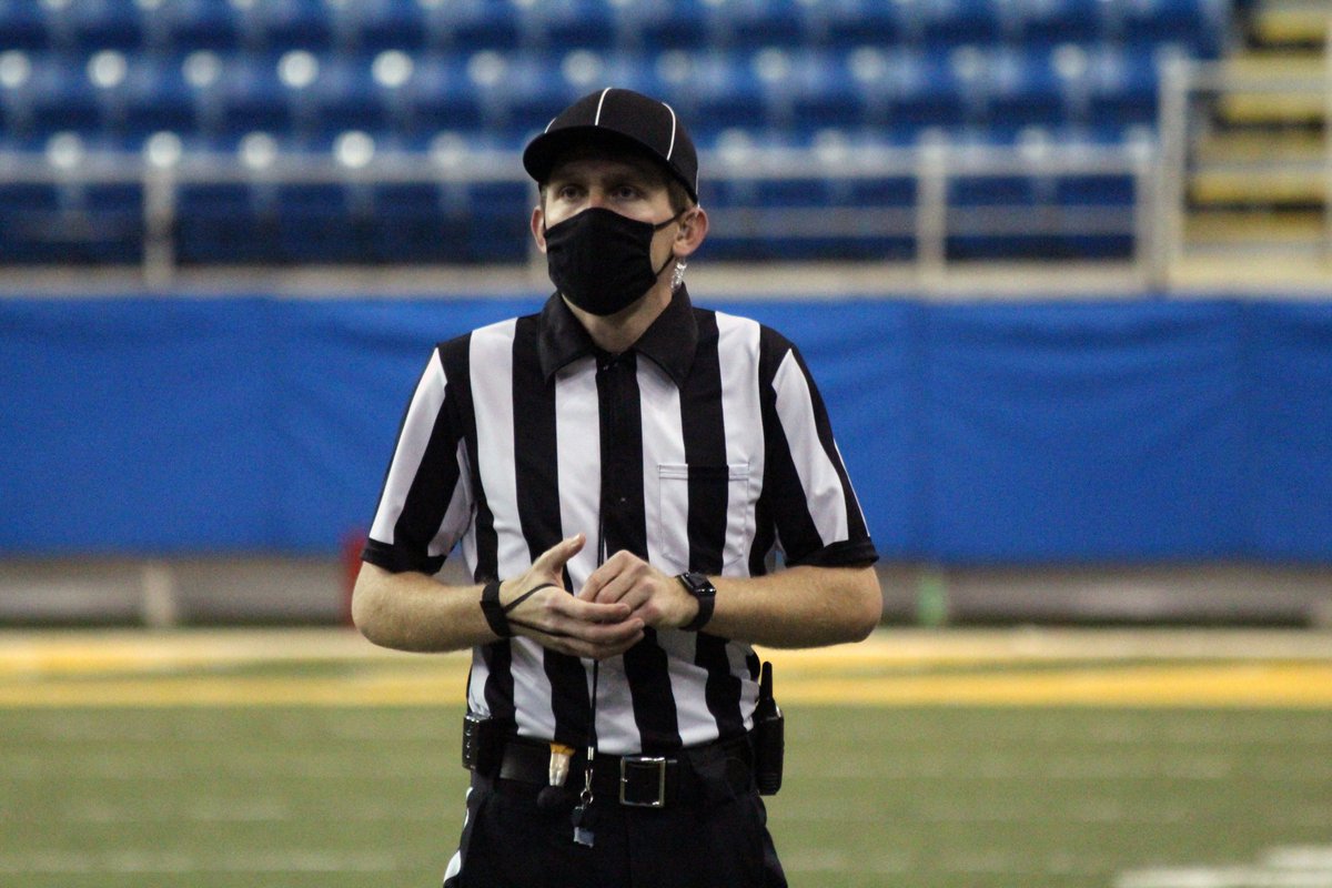 NDHSAA's tweet photo. NDHSAA OFFICIALS SPOTLIGHT:

DOUBLE DUTY: Fargo official Connor Dunn worked championship games in football and boys soccer this fall | STORY: https://t.co/Lb9HqfG89a #NDHSAA #NDpreps #BecomeAnOfficial @NFHS_Org https://t.co/0JoZizQUbw