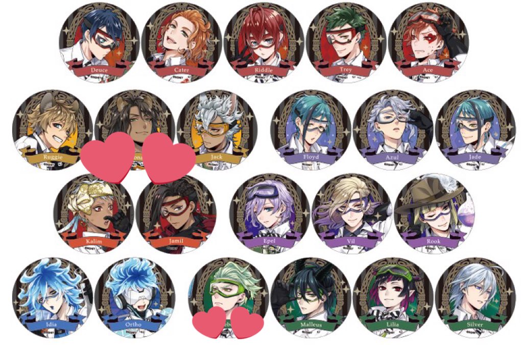 ツイステ フロイド レオナ ジェイド セブン セブン缶バッジ 正し 