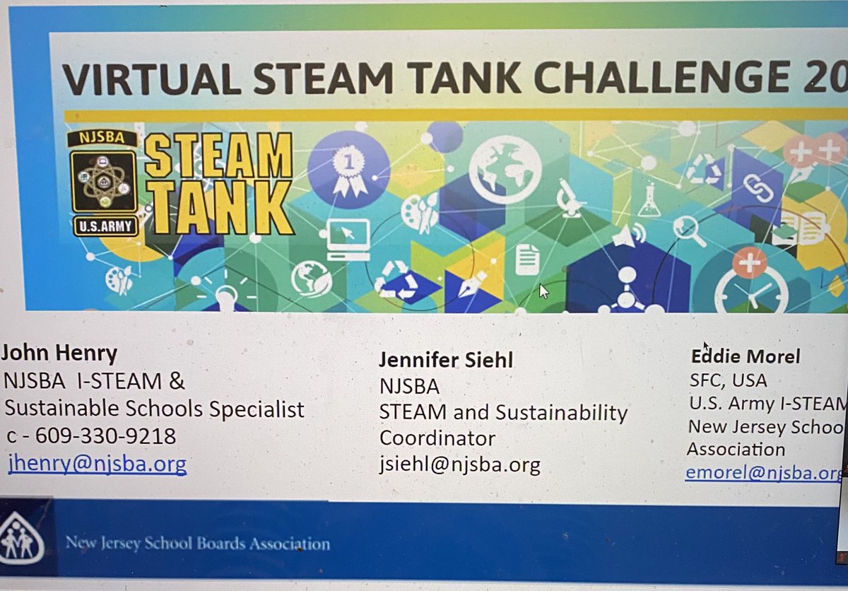 patriciasmeyers's tweet photo. John Henry and Jennifer Siehl from @njsba STEM Tank partnered with @USArmy speak at @LibertyStem @NJSTEMPathways sign up your kids for the challenge https://t.co/AE7SoyigB5 https://t.co/Y7N3QbBEPf