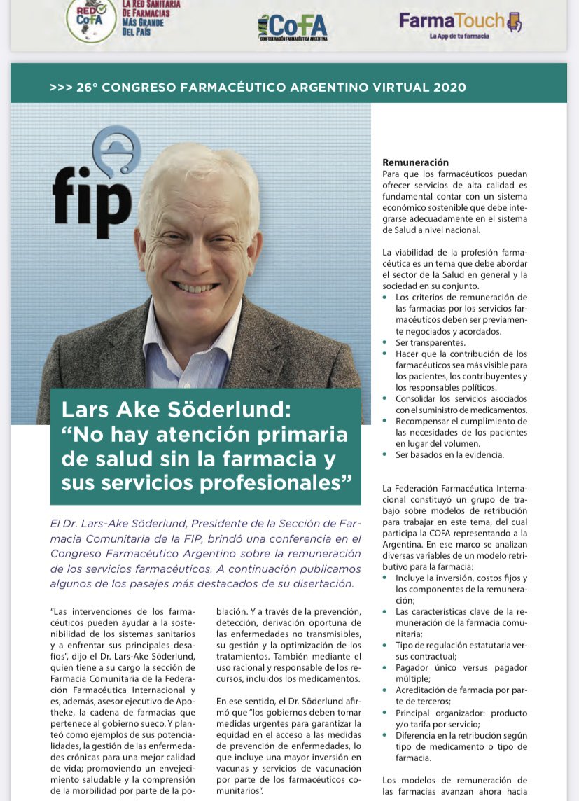 LarskeSderlund's tweet photo. Fue un gran honor y un gran placer atender al 28 Congreso Farmaceutico Argentino, Gracias! @FIP_CPS @COFAorgar @apoteket_ab @farmaceuterna https://t.co/br6JSqOPPQ