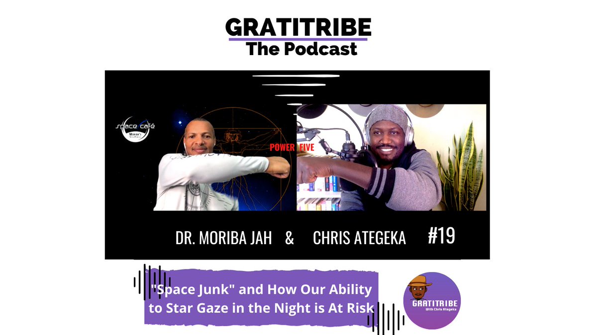 gratitribe's tweet photo. Dr. Moriba Jah is featured on Gratitribe podcast episode 19: "Space Junk," stargazing and more. Listen here: https://t.co/OJvmBIKyny 
#gratitribe #chrisategeka #gratitude #podcast #podcasts #givethanks #inspireothers #bekind #kindness #positiveattitude #spacejunk #space https://t.co/rTft0QNyzz