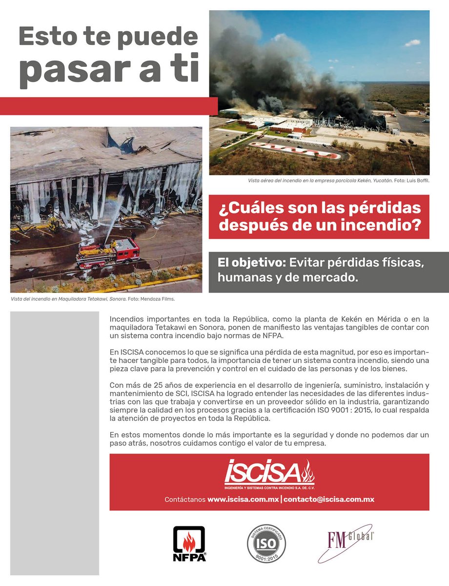 RevIndCONCAMIN's tweet photo. Con más de 25 años de experiencia, #ISCISA cuenta con los más altos estándares de calidad, una empresa especializada en ingeniería, diseño, instalación y mantenimiento de #SistemasContraIncendio en el #SectorIndustrial.
📲 https://t.co/2fP31nkifn
@AMRACIMEX https://t.co/peN372vgLP