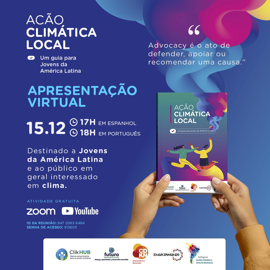 Estamos #EnVivo desde Youtube!
Presentación #AcciónClimática local. Una guía para #Jóvenes de #AméricaLatina 

Seguila 🌎👉 youtu.be/NacIK2VYGcA

Realizado en el marco de #Clikhub por <a href="/ENGAJAMUNDO/">Engajamundo</a> <a href="/CentroCCYTD/">RedRegionalCCYTD</a> <a href="/FuturoLatinoame/">Fundación Futuro Latinoamericano</a> <a href="/CDKN_LA/">Alianza Clima y Desarrollo en América Latina</a>