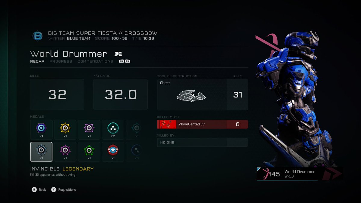 livedrummer's tweet photo. If you’ve ever been #Ghosted by me, I apologize.  #Halo #halo5guardians #invincible #perfection https://t.co/tGX6r6ERW4