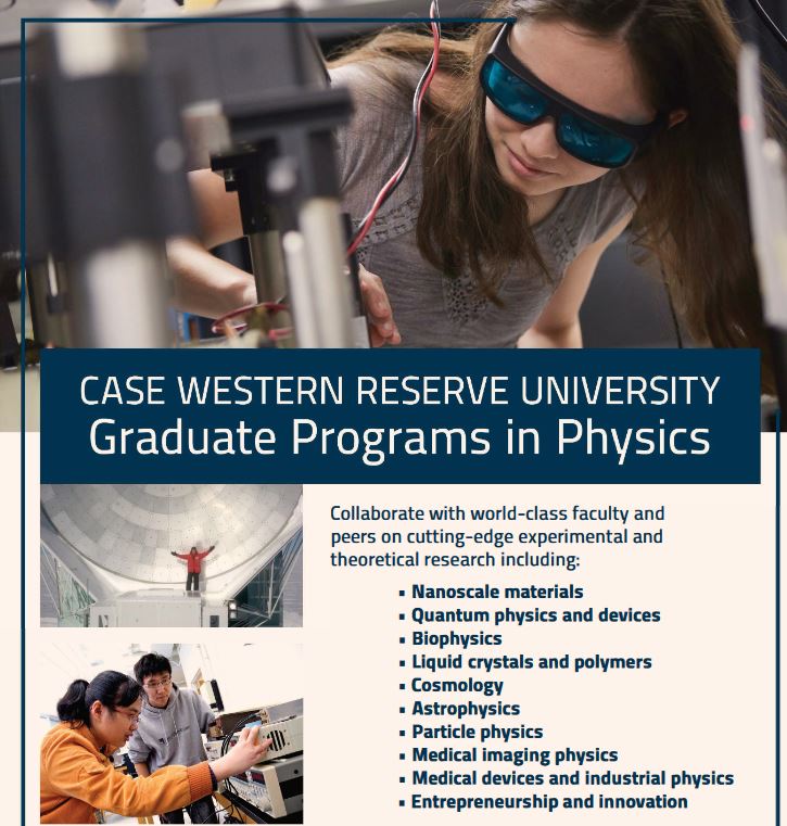 Lydia_Kisley's tweet image. Submit your application to our grad program @PhysicsCWRU!
My lab will be recruiting a PhD student from the 2021 class for an ACS-funded project.
Please reach out if you’d like to learn more!
1/15 deadline, no GRE, support guaranteed
#GradApps #PhDChat #Physics