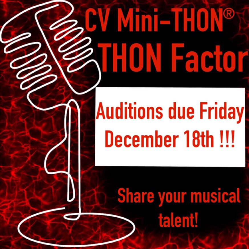 CVminiTHON's tweet photo. Remember to send in auditions by this Friday for THON factor🎸🎹The google form to submit is in our bio!! FTK https://t.co/FXA51JrGzM