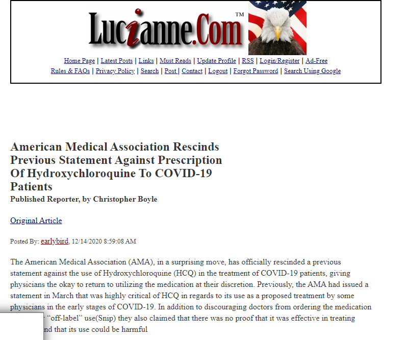Anyhoo... the stories seem to put a lot of emphasis on a proposed amendment for the American Medical Association that attempted to rescind AMA statement in the spring on the "wonder drug"Which... is TRUE... there was an amendment cc:  @AmerMedicalAssn