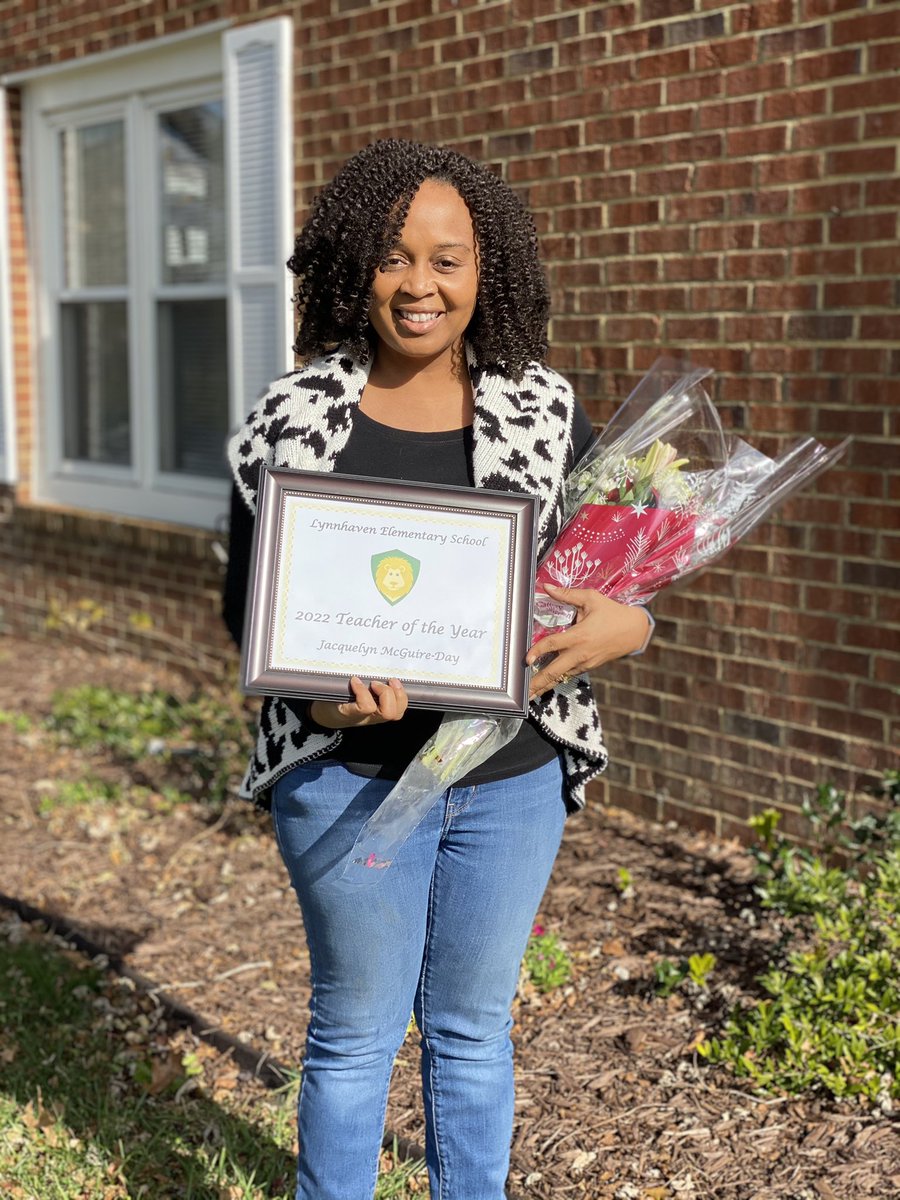 LynnhavenES's tweet photo. Congratulations Jacquelyn McGuire-Day, Lynnhaven Teacher of the Year! 📚 🦁 🎉 https://t.co/tE6WC7oLzY