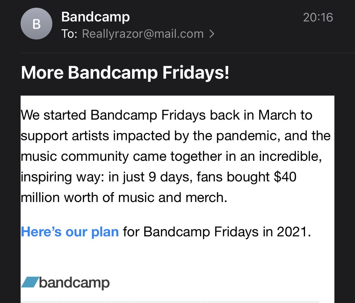 ReallyRazor's tweet image. Yes ⁦@Bandcamp⁩ you are the MVPs