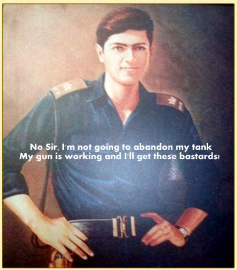 Grievously injured with his tank aflame, Arun was asked to withdraw. The gallant officer sent a message to his Commander - “No Sir, I will not abandon my tank. My gun is still working and I will get these guys” #VijayDiwas (12/14)